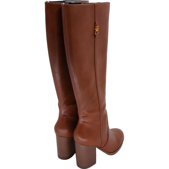 Tommy Hilfiger Ursy Tall Block Heel Boots Cognac Women's US 9.5M - Picture 3 of 6
